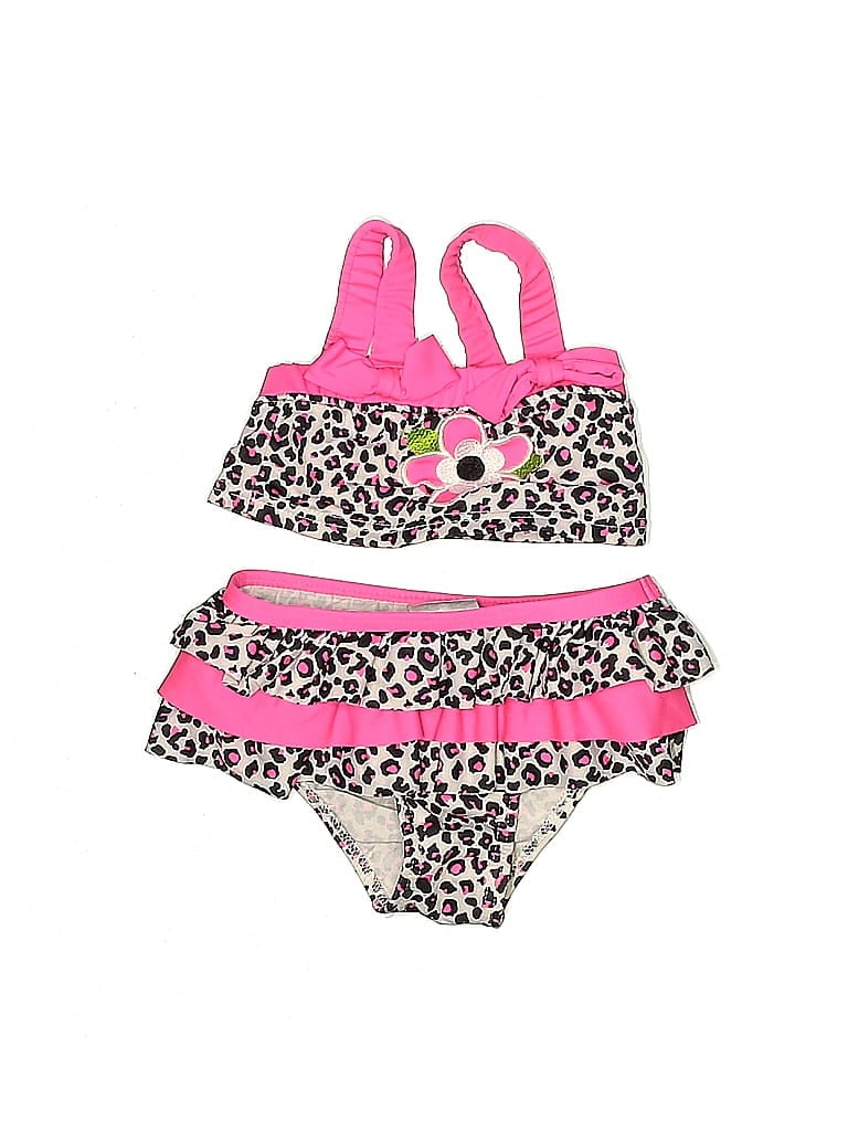 Pre-owned Unbranded Kids' Two Piece Swimsuit In Pink