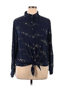 NY Collection Long Sleeve Button-Down Shirt (view 1)