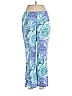 Karen Kane Floral Motif Acid Wash Print Baroque Print Floral Batik Tropical Blue Casual Pants Size 10 - photo 1