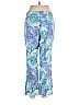 Karen Kane Floral Motif Acid Wash Print Baroque Print Floral Batik Tropical Blue Casual Pants Size 10 - photo 2