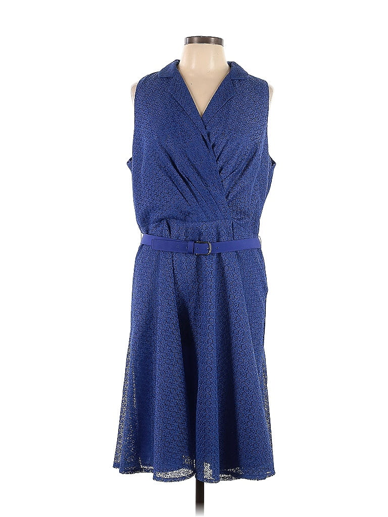 Evan Picone 100% Polyester Blue Casual Dress Size 16 - photo 1