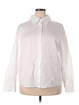ELOQUII Long Sleeve Button-Down Shirt (view 1)