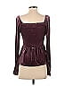 Gap 100% Polyester Burgundy Long Sleeve Top Size S - photo 2