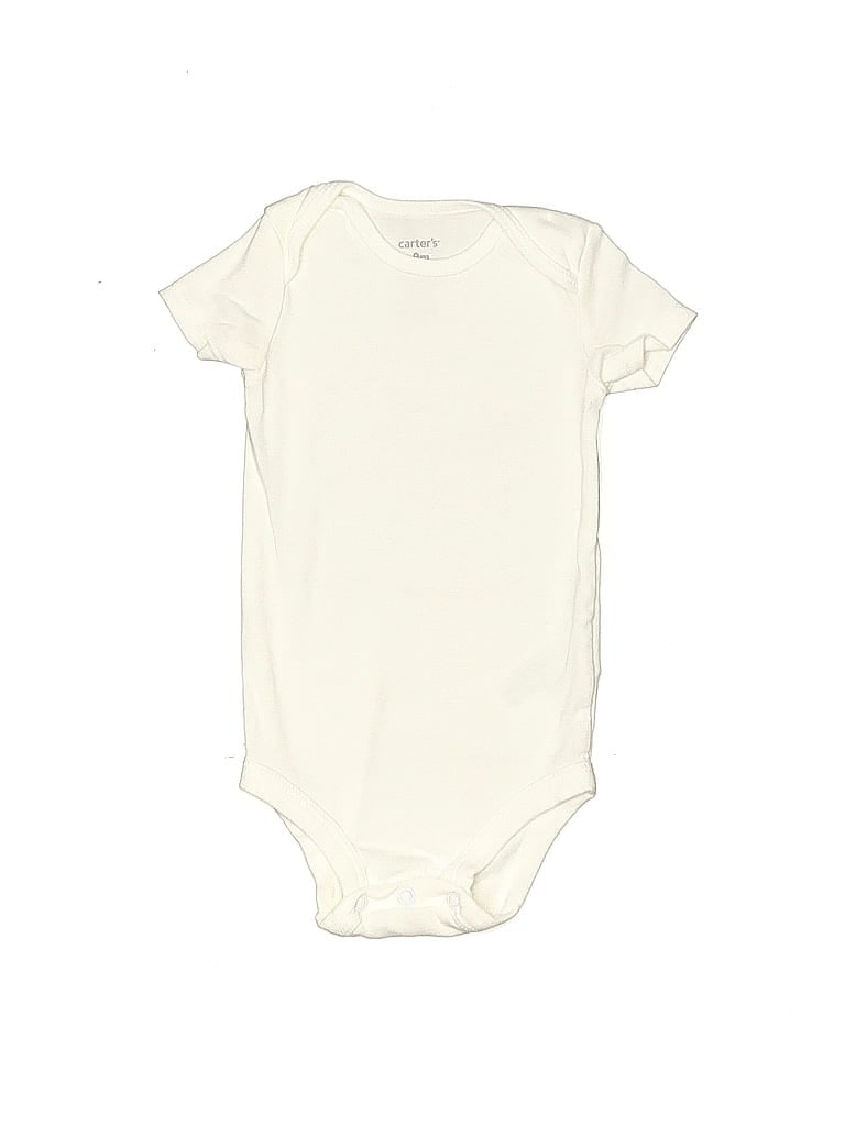 CARTER'S Pre-owned Babies' Short Sleeve Onesie In White