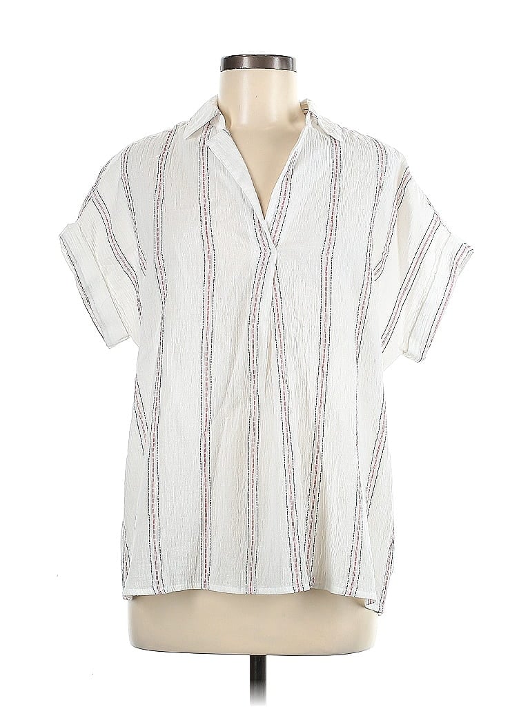 Studio West 100% Cotton Ivory Short Sleeve T-Shirt Size S - photo 1