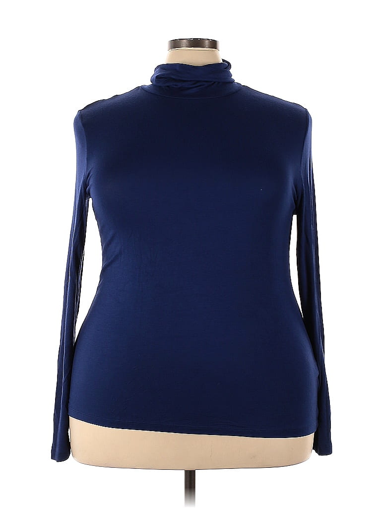 ELOQUII Blue Long Sleeve T-Shirt Size 22 (Plus) - photo 1