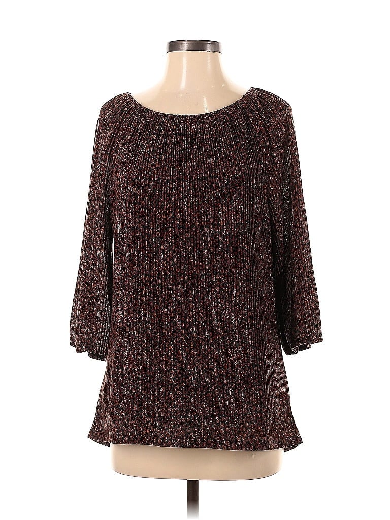 Pre-owned Soft Surroundings 3/4 Sleeve Blouse In Brown