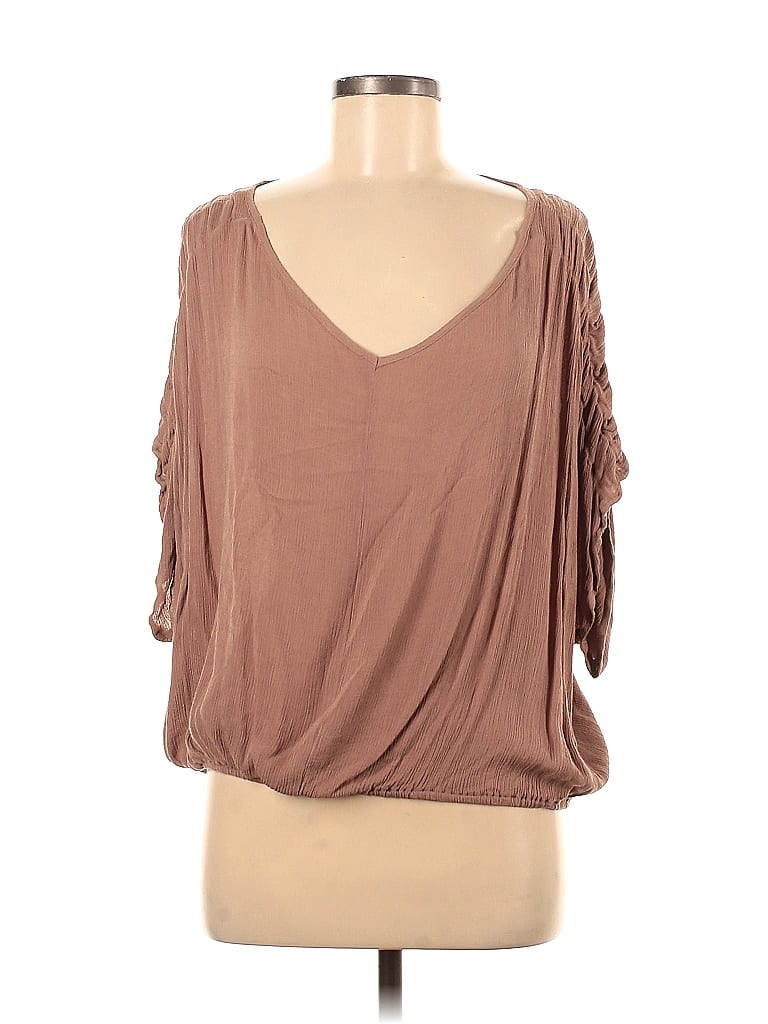Grade & Gather 100% Rayon Brown Short Sleeve Top Size Sm - Med - photo 1