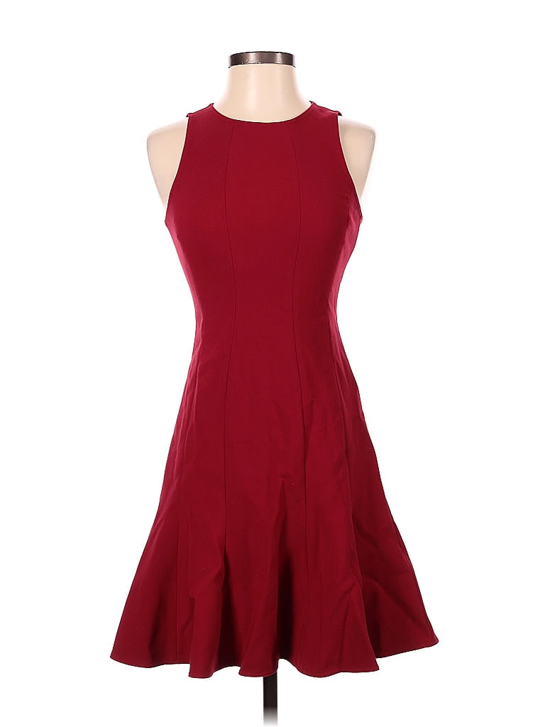 Elizabeth and James Solid Burgundy Casual Dress Size 2 - photo 1