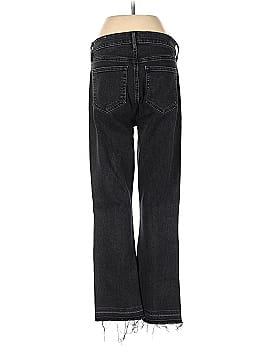 Ann Taylor LOFT High Rise Flare Crop Jeans in Washed Black Wash (view 2)