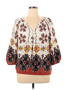 Fig and Flower Long Sleeve Blouse (view 1)