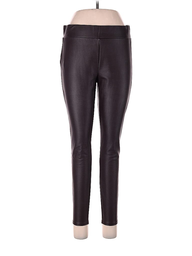 Pre-owned Ann Taylor Loft Faux Leather Pants In Black