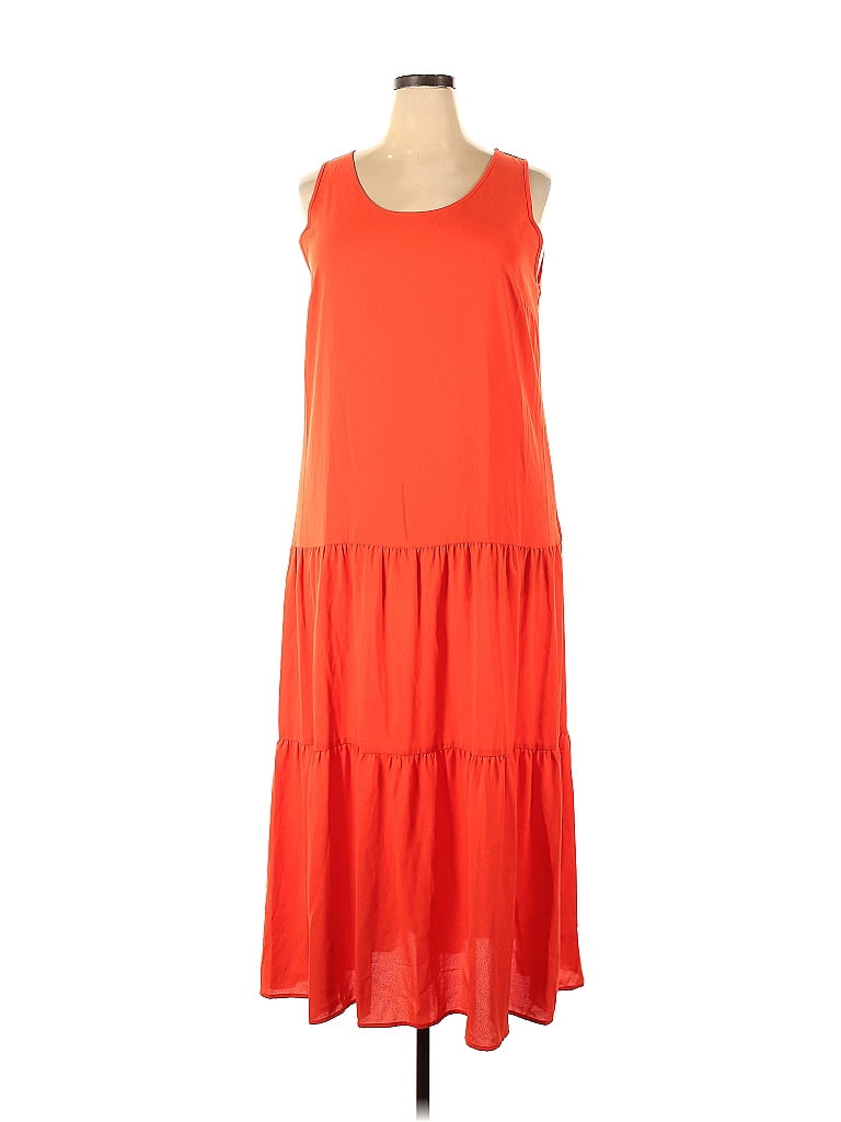 Elizabeth and James 100% Polyester Orange Casual Dress Size XXL - photo 1