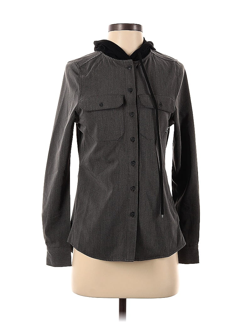 Pre-owned Assorted Brands Long Sleeve Blouse In Gray