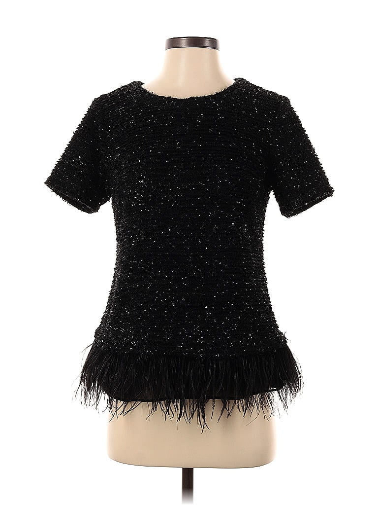 Deletta Black Short Sleeve Top Size S - photo 1