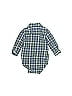 OshKosh B'gosh 100% Cotton Checkered-gingham Grid Plaid Tweed Green Blue Long Sleeve Onesie Size 9 mo - photo 2