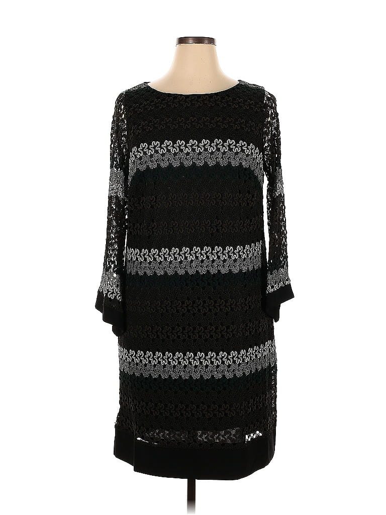 Emma & Michele 100% Polyester Jacquard Fair Isle Black Casual Dress Size 1X (Plus) - photo 1
