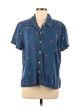 AKS by Amy K Su Short Sleeve Button-Down Shirt (view 1)