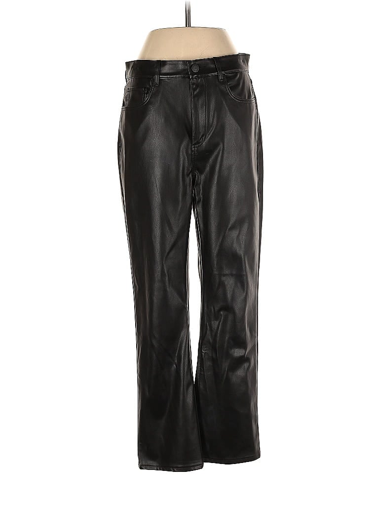 Pre-owned Ann Taylor Loft Faux Leather Pants In Black