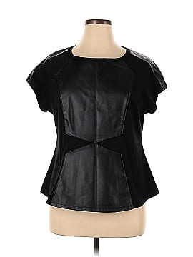 Worthington Faux Leather Top (view 1)