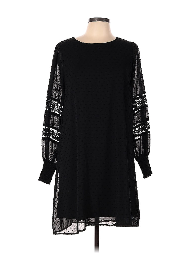 Staccato 100% Polyester Grid Black Casual Dress Size L - photo 1