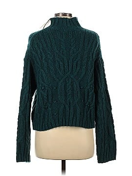 Vince. New Vince Cableknit Mockneck Sweater - Teal - M (view 2)