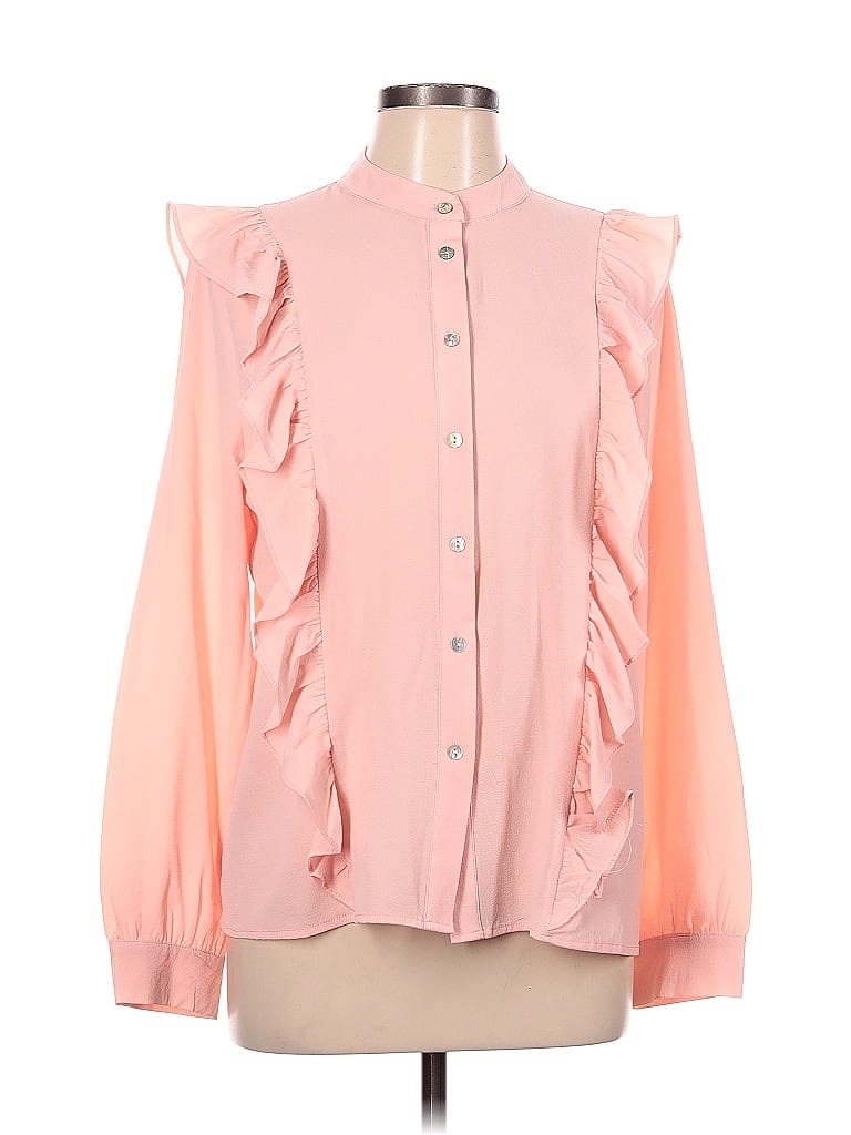 Miley + Molly 100% Polyester Pink Long Sleeve Blouse Size L - photo 1