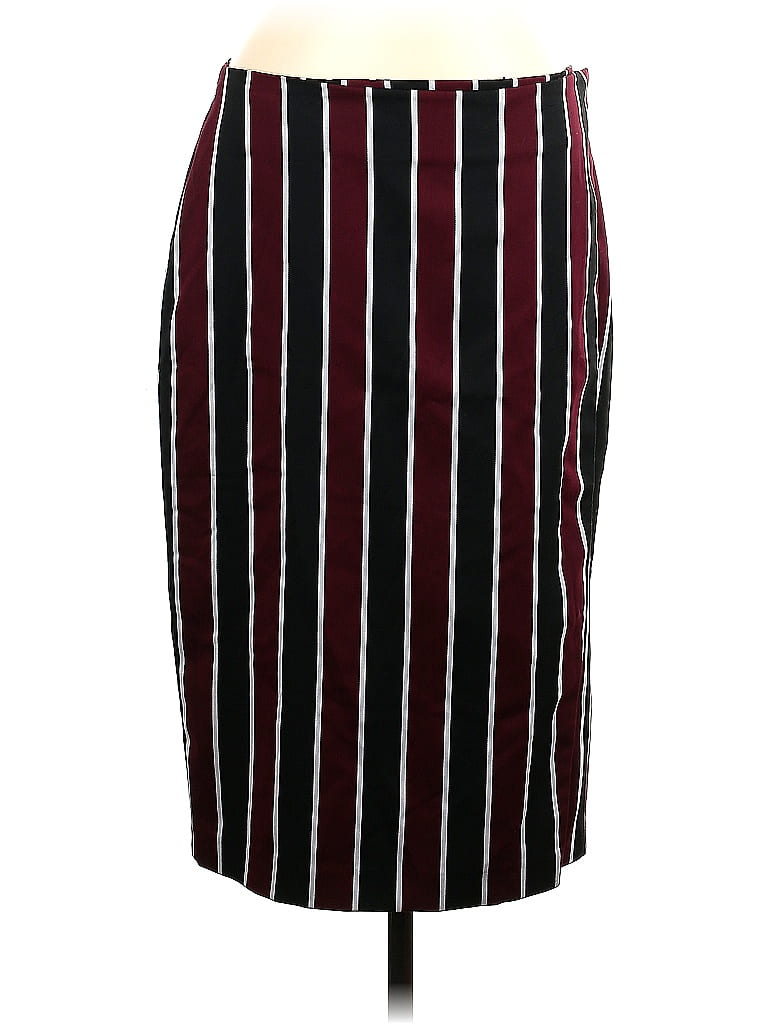 7th Avenue Design Studio New York & Company Stripes Burgundy Casual Skirt Size 12 - photo 1