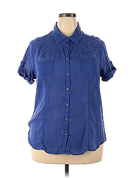 Just My Size Short Sleeve Button-Down Shirt (view 1)
