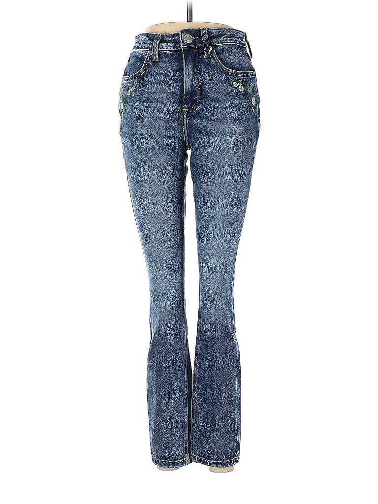 Lauren Conrad Tortoise Chevron-herringbone Hearts Stars Chevron Blue Jeans Size 4 - photo 1