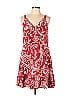Elle 100% Rayon Damask Paisley Baroque Print Batik Red Casual Dress Size L - photo 1