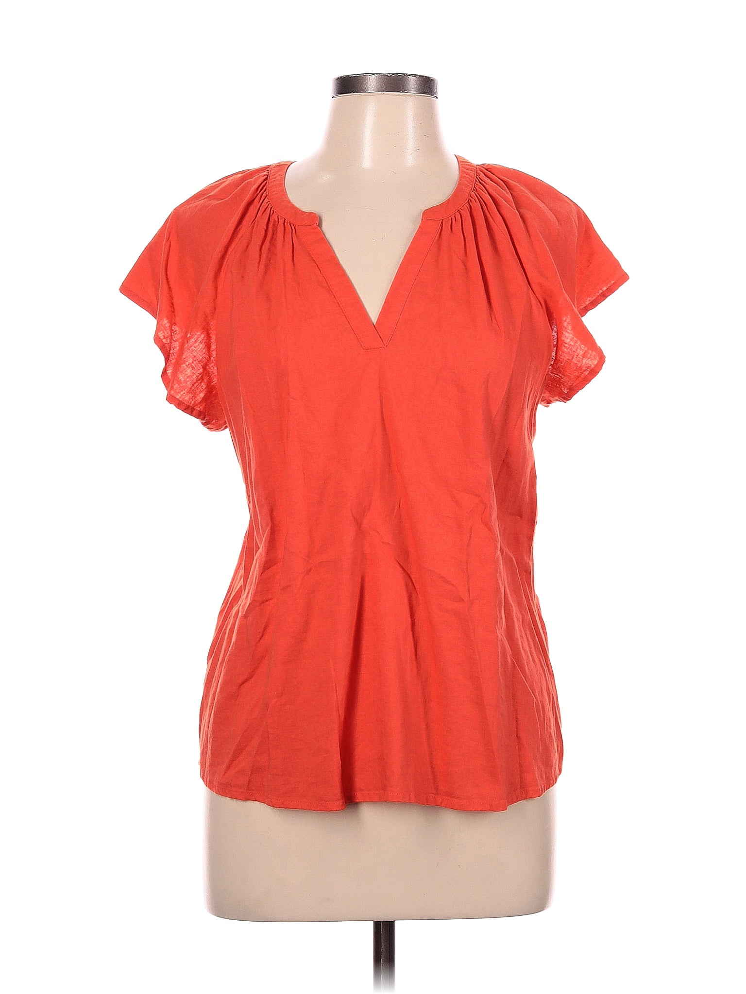 Assorted Brands Orange Short Sleeve Blouse Size L 47 Off Thredup