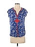 Irving & Fine for Lucky Brand Blue Short Sleeve Blouse Size XS - photo 1
