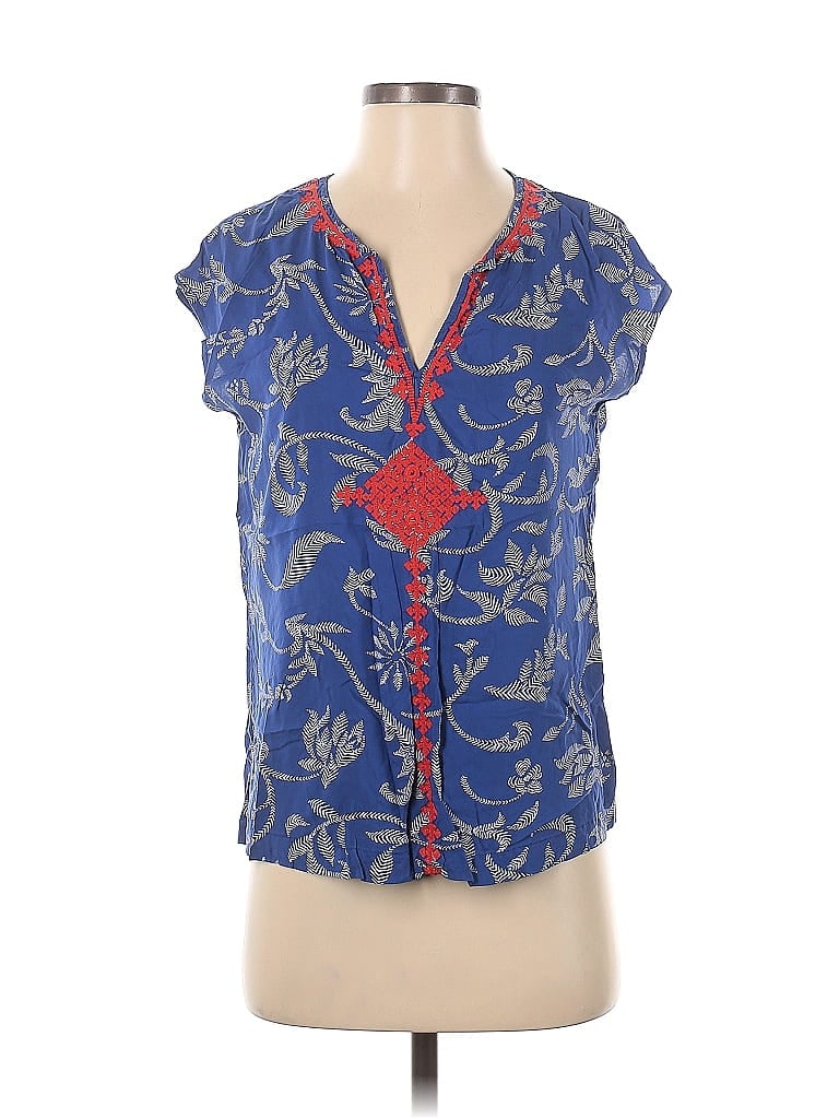 Irving & Fine for Lucky Brand Blue Short Sleeve Blouse Size XS - photo 1