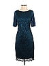 Jessica Howard Jacquard Damask Brocade Blue Casual Dress Size 6 - photo 1