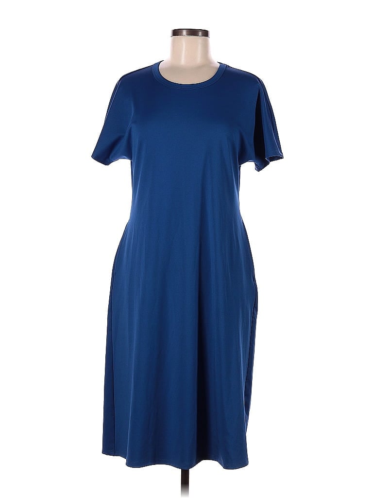Unbranded Solid Blue Casual Dress Size M - photo 1