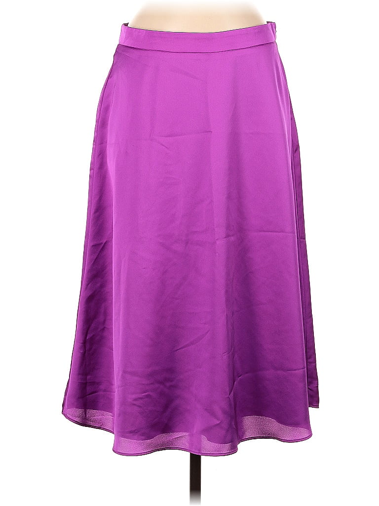 Ann Taylor 100% Polyester Purple Casual Skirt Size 8 (Petite) - photo 1