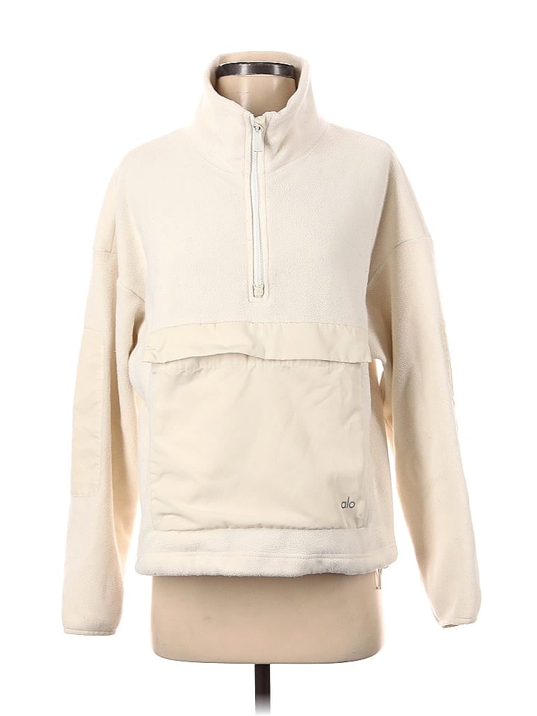 Alo Yoga 100% Polyester Ivory Leather Jacket Size S - 68% off | ThredUp