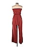 J for Justify Solid Tortoise Hearts Burgundy Jumpsuit Size L - photo 2