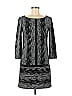 Maggy London Jacquard Marled Damask Tweed Graphic Zebra Print Gray Casual Dress Size 6 - photo 1