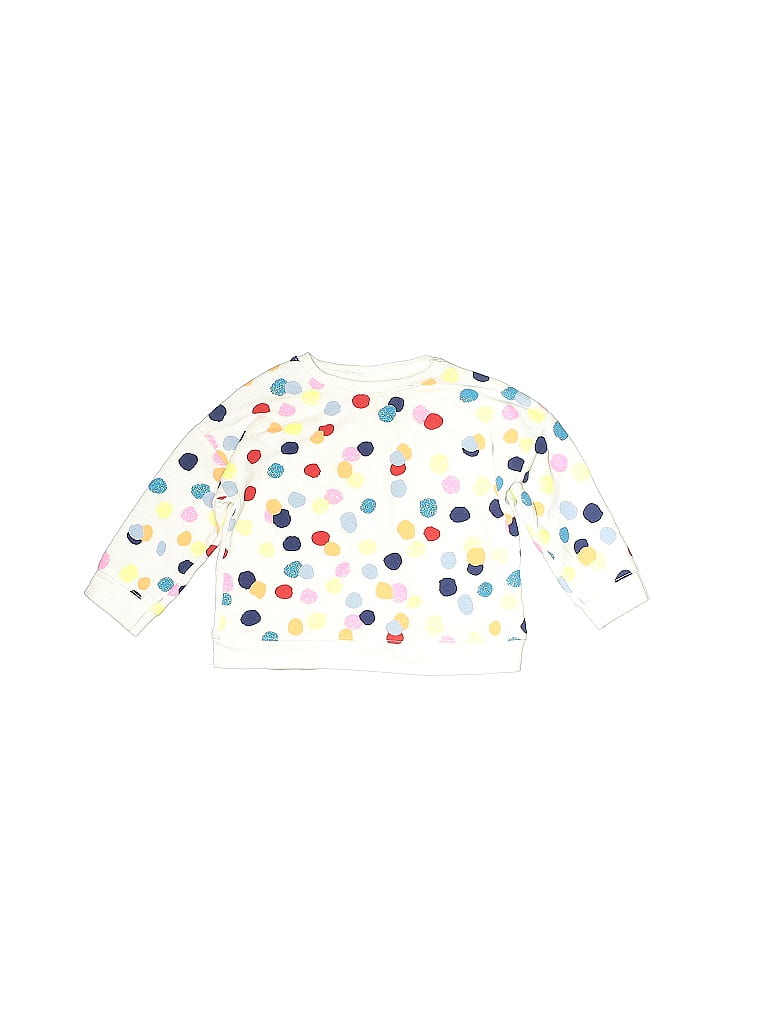 Zara Baby Hearts Polka Dots Paint Splatter Print White Pullover Sweater Size 9 - photo 1