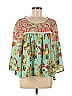 Fig and Flower 100% Polyester Green Long Sleeve Blouse Size M - photo 1