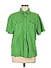 Unbranded 100% Cotton Green Short Sleeve Button-Down Shirt Size M - photo 1