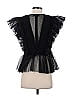 Geisha Designs 100% Nylon Black Short Sleeve Blouse Size S - photo 2