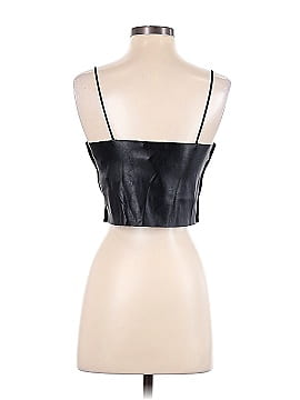 Zara W&B Collection Faux Leather Top (view 2)