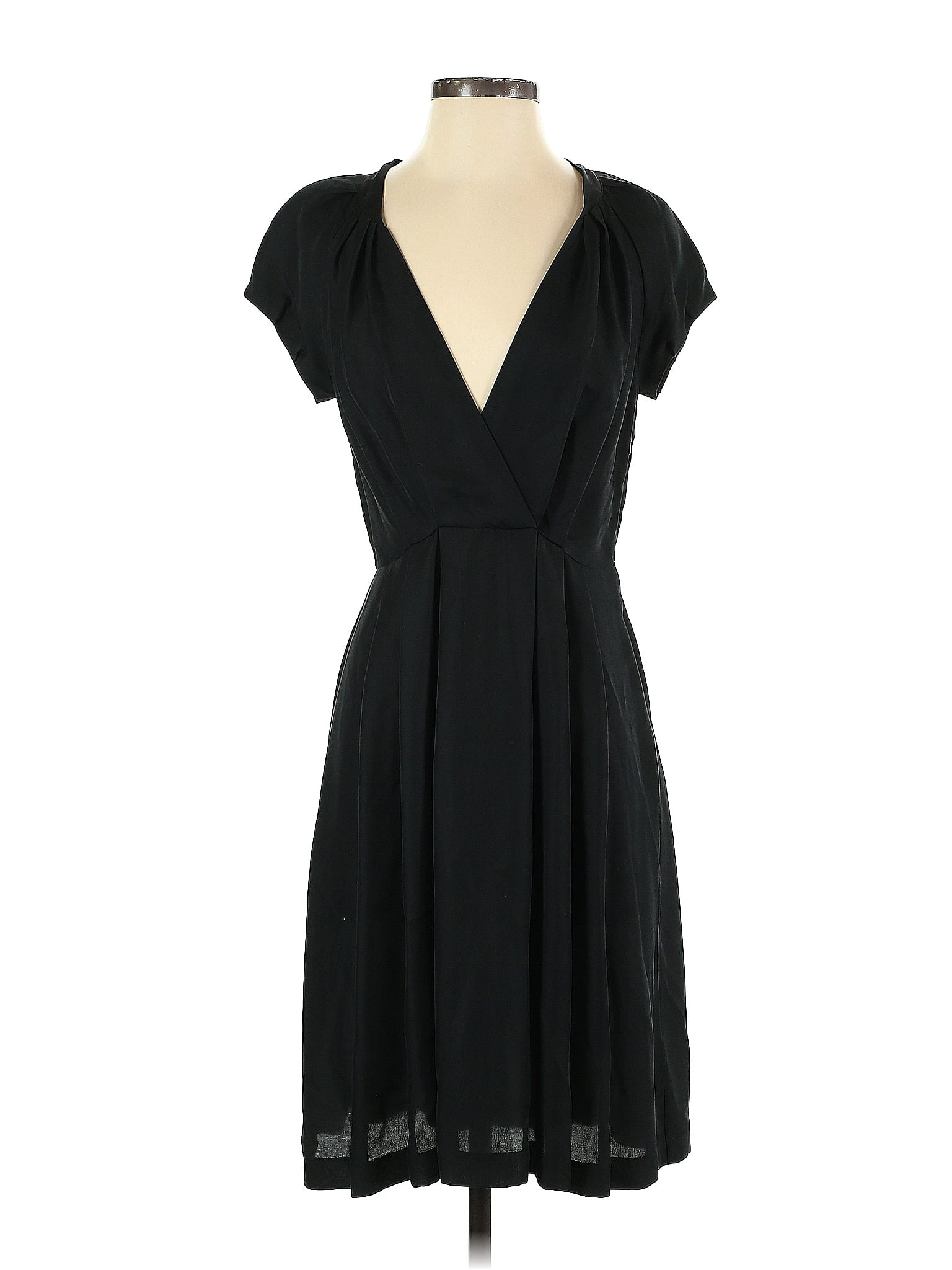 Banana Republic 100% Silk Solid Black Cocktail Dress Size 4 (Petite ...