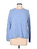 T Tahari Solid Blue Pullover Sweater Size M - photo 1