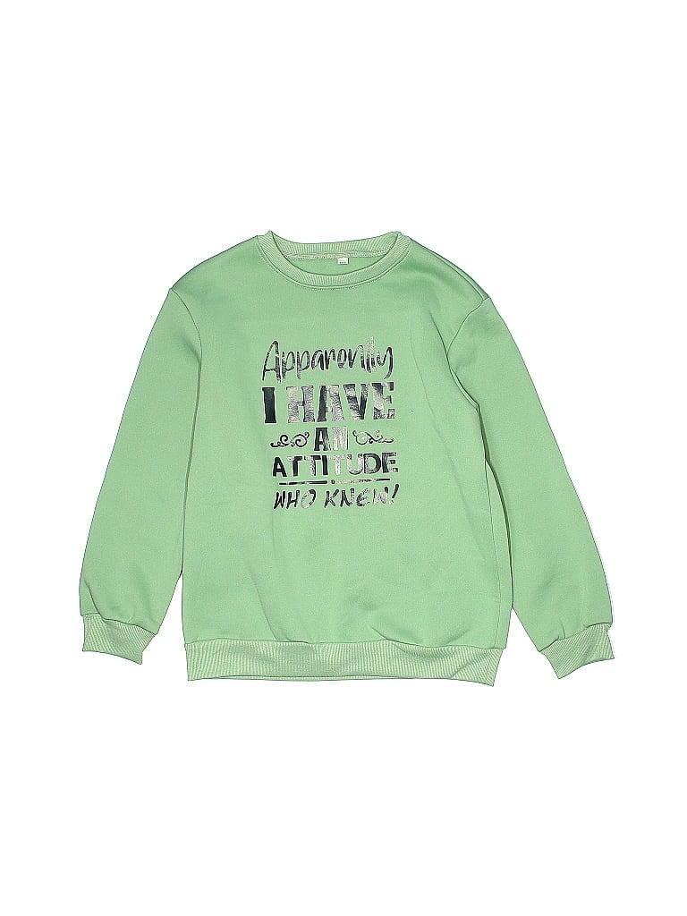 Unbranded 100% Polyester Green Sweatshirt Size 10 - photo 1