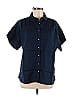 J.Crew 100% Linen Blue Short Sleeve Button-Down Shirt Size M - photo 1