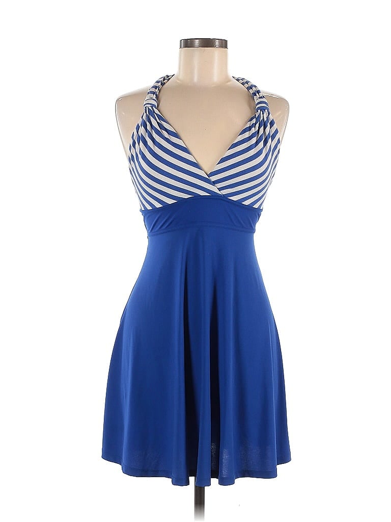 Double Zero Stripes Blue Casual Dress Size M - 64% off | ThredUp